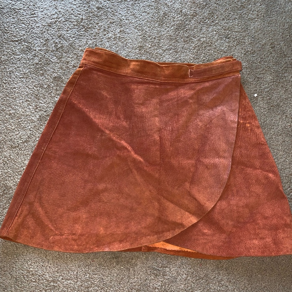 1970s Vintage suede-like wrap skirt